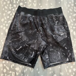 Black and white Reebok shorts